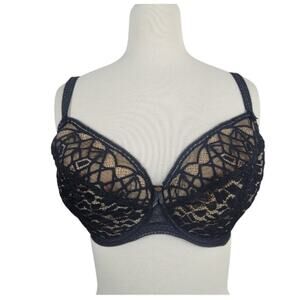 Freya Lace Padded Plunge Bra Black Size 30I